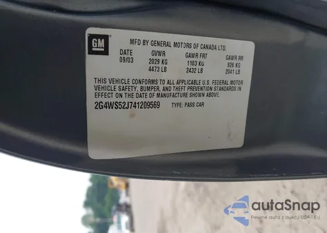 2004 Buick Century из США, поврежденный, VIN 2G4WS52J741209569